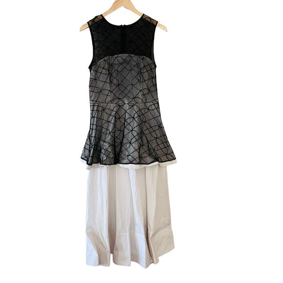 Eshakti Meah Layered Sleeveless Maxi Dress Size Medium Black White - Picture 4 of 12